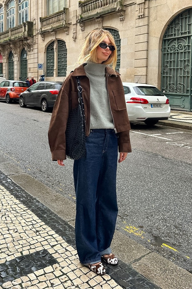 Brown Suede Oversized Vintage Jacket