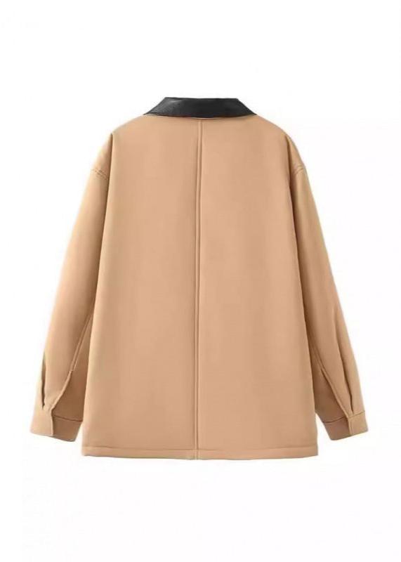 British-Inspired Contrast Collar Cotton Jacket