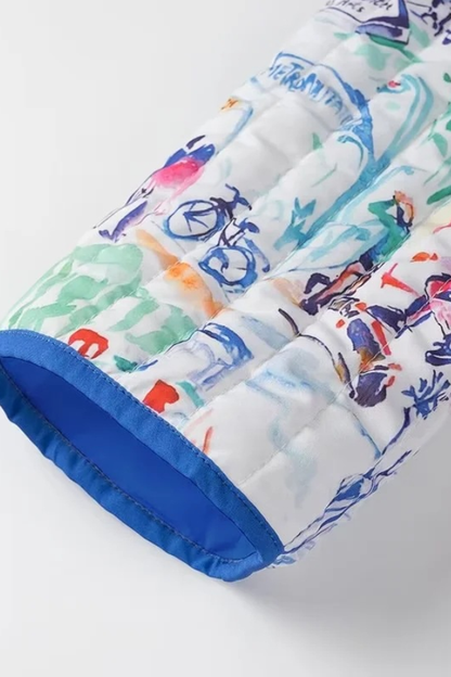 Graffiti Print Cotton Shorts Set