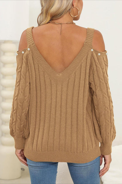 Deep V Sexy Off-Shoulder Loose Pullover Sweater