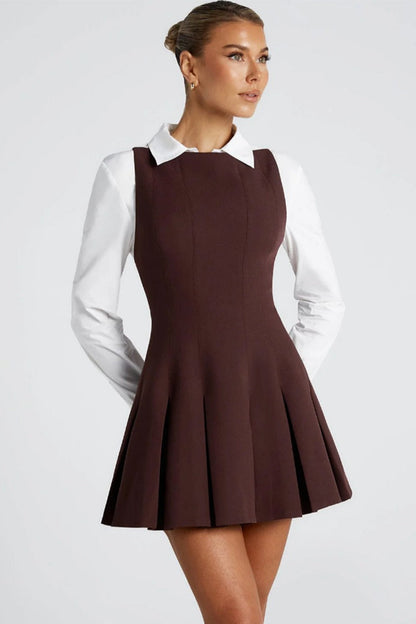 Solid Color Wide Hem Sleeveless Cocktail Dress