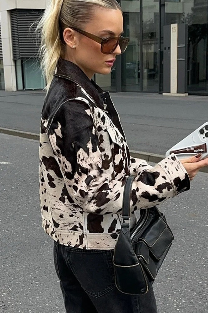 Vintage Print Long Sleeve Shirt Coat