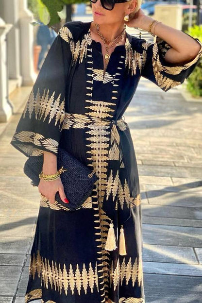 Midnight Boho Bliss  Dream Midi Dress