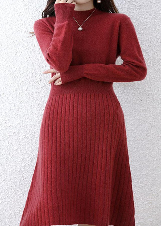 Luxe Wool Ribbed Midi Dress