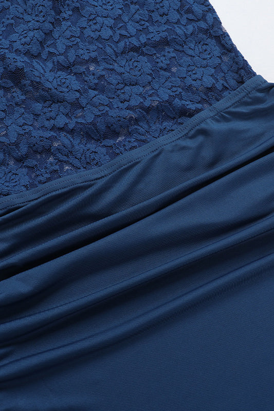 Lace Insert Sleeveless Bodycon Maxi Dress