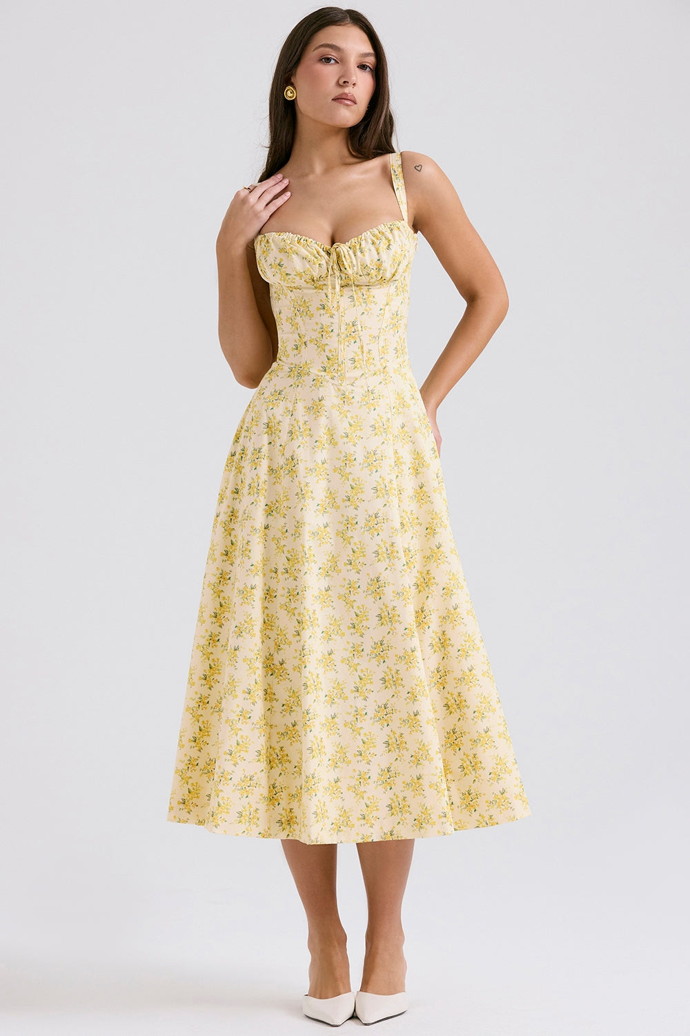 Yellow - Backless Slim-Fit Spaghetti Strap Dress