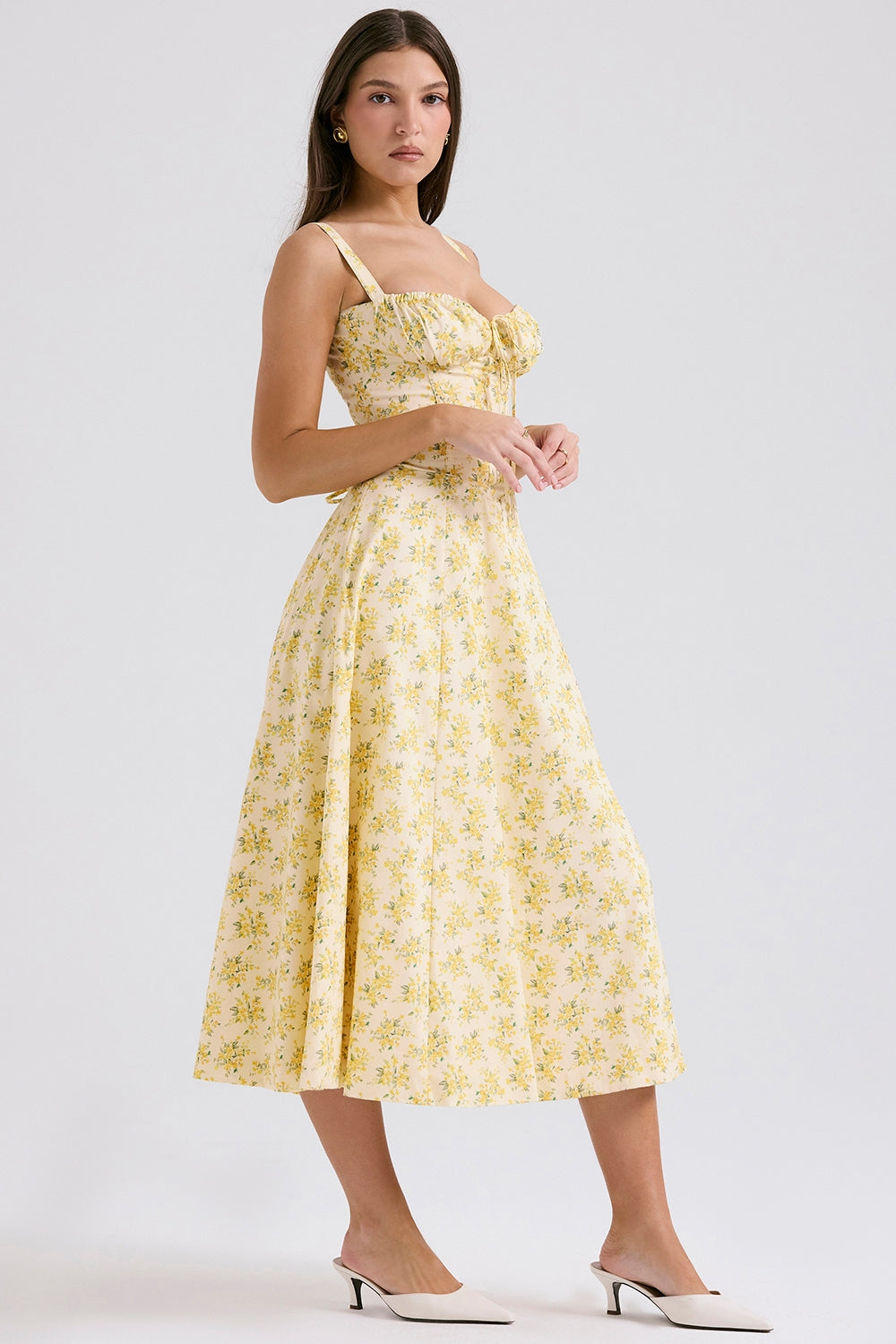 Yellow - Backless Slim-Fit Spaghetti Strap Dress