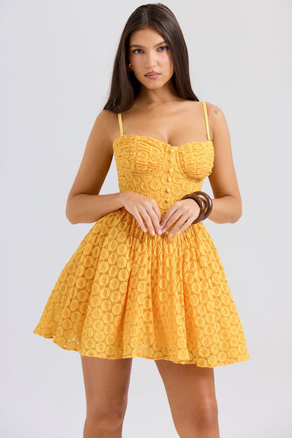 Orange – Sexy Lace Jacquard Princess Dress