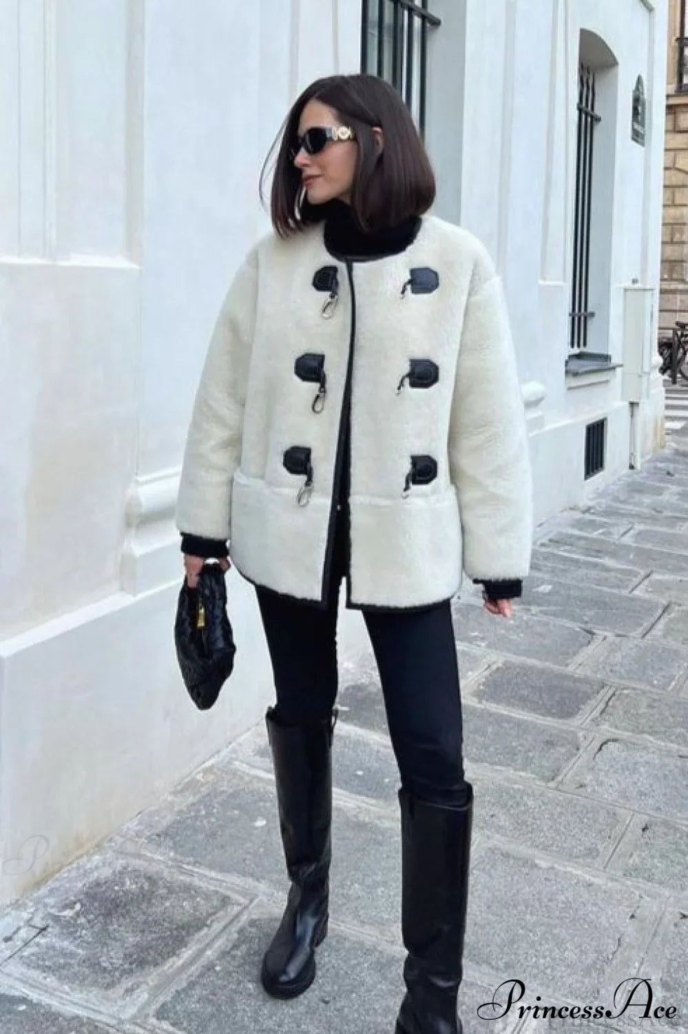 Cashmere Metal Snap Cardigan Coat