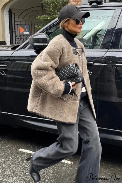 Cashmere Metal Snap Cardigan Coat