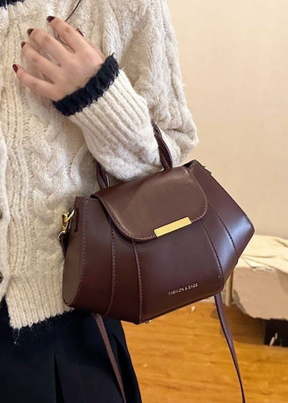 Structured Mocha Mini Bag – Gold Hardware Crossbody