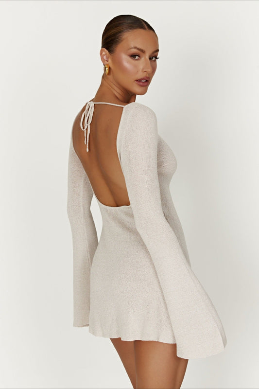 Bell Sleeve Knit Sweater Dress