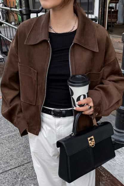 Brown Suede Oversized Vintage Jacket