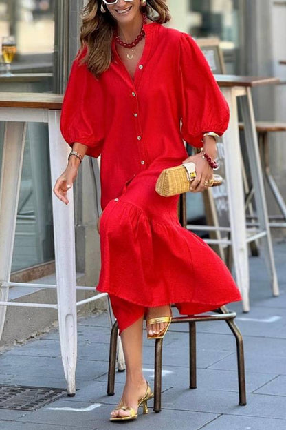 Red Loose Maxi Dress