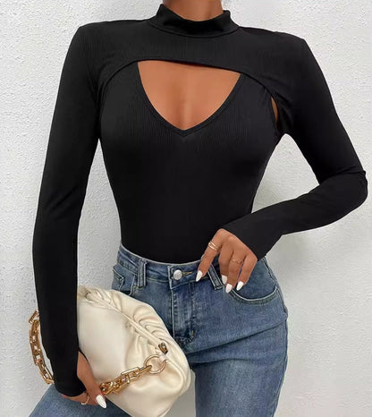 Chic Black Hollow-Out Jumpsuit - Bold Elegance