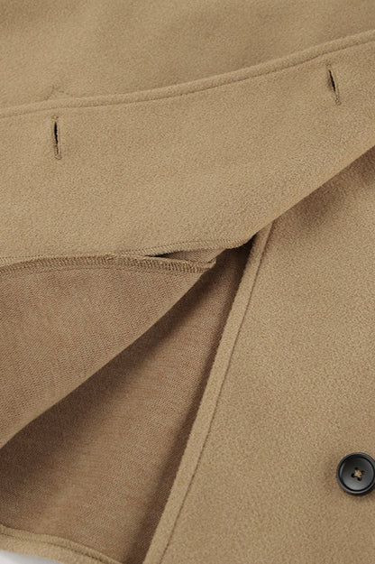 Batwing Sleeve Wool Blend Coat