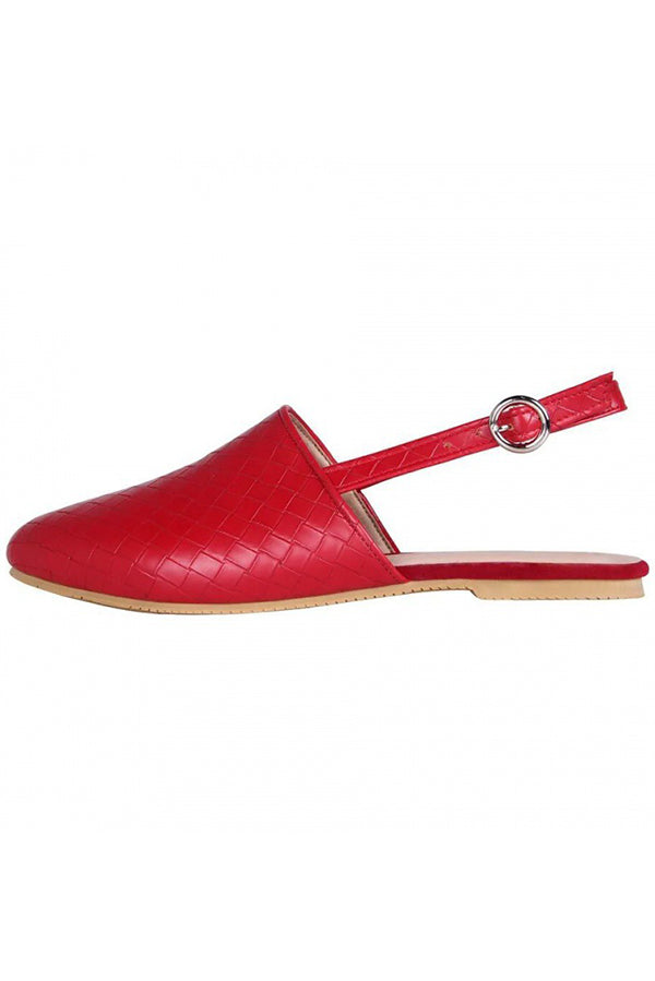 Casual Pointed Toe Woven Flat Sandals