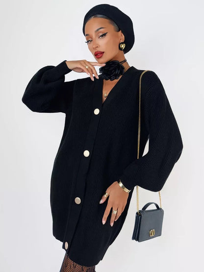 Solid Loose Knit Cardigan