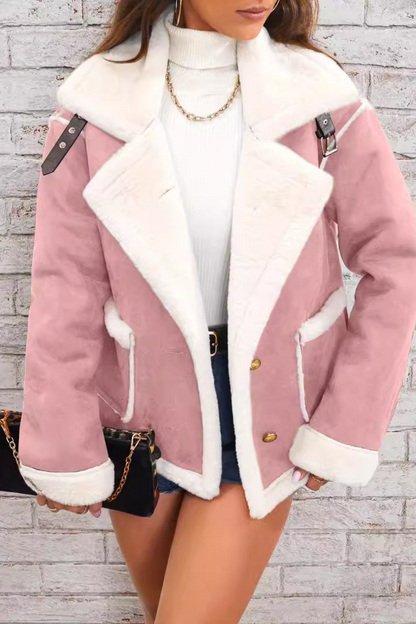 Collared Plush Warm Casual Winter Coat