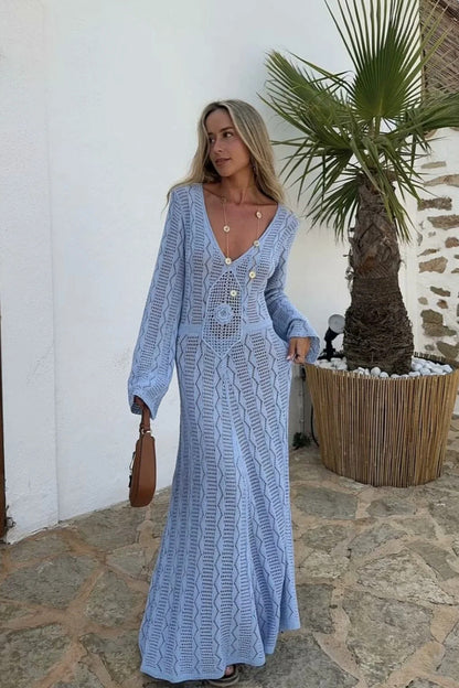 Hollow Out Crochet Maxi Dress