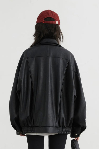 Oversized Moto Leather Jacket