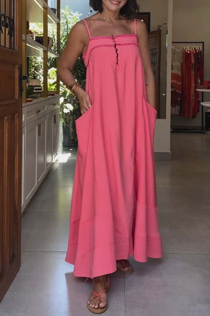 Off-the-shoulder Strappy Loose Dress