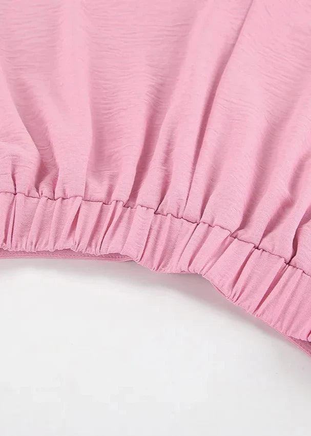 Ruffled Two-Piece Set with Lantern Sleeves