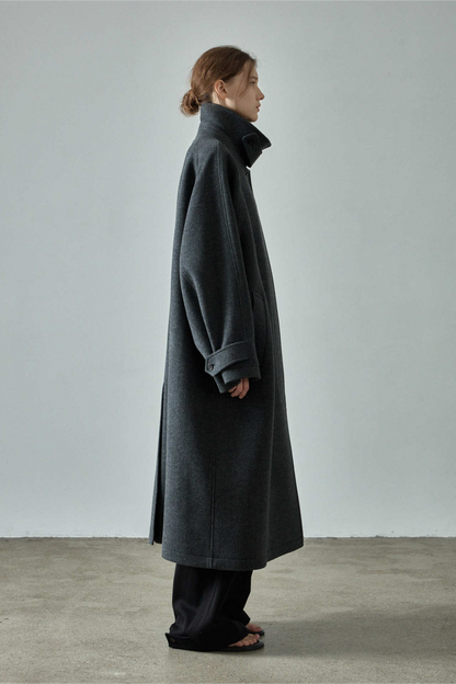 Wool Elegant Loose Extended Long Overcoat