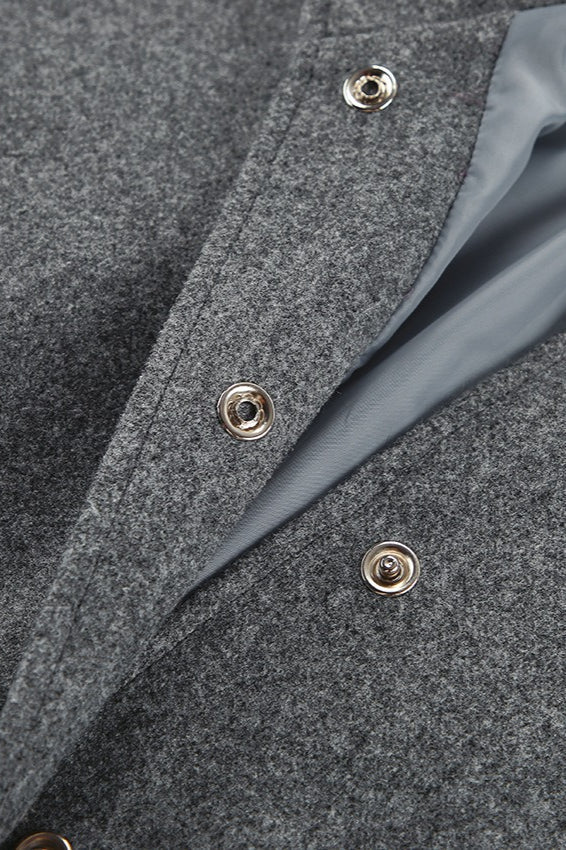 Stand Collar Wool Blend Coat