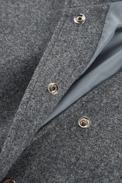 Stand Collar Wool Blend Coat