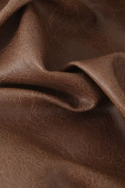 Brown Vintage Faux Leather Coat