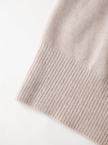 Solid High Neck Pullover Sweater