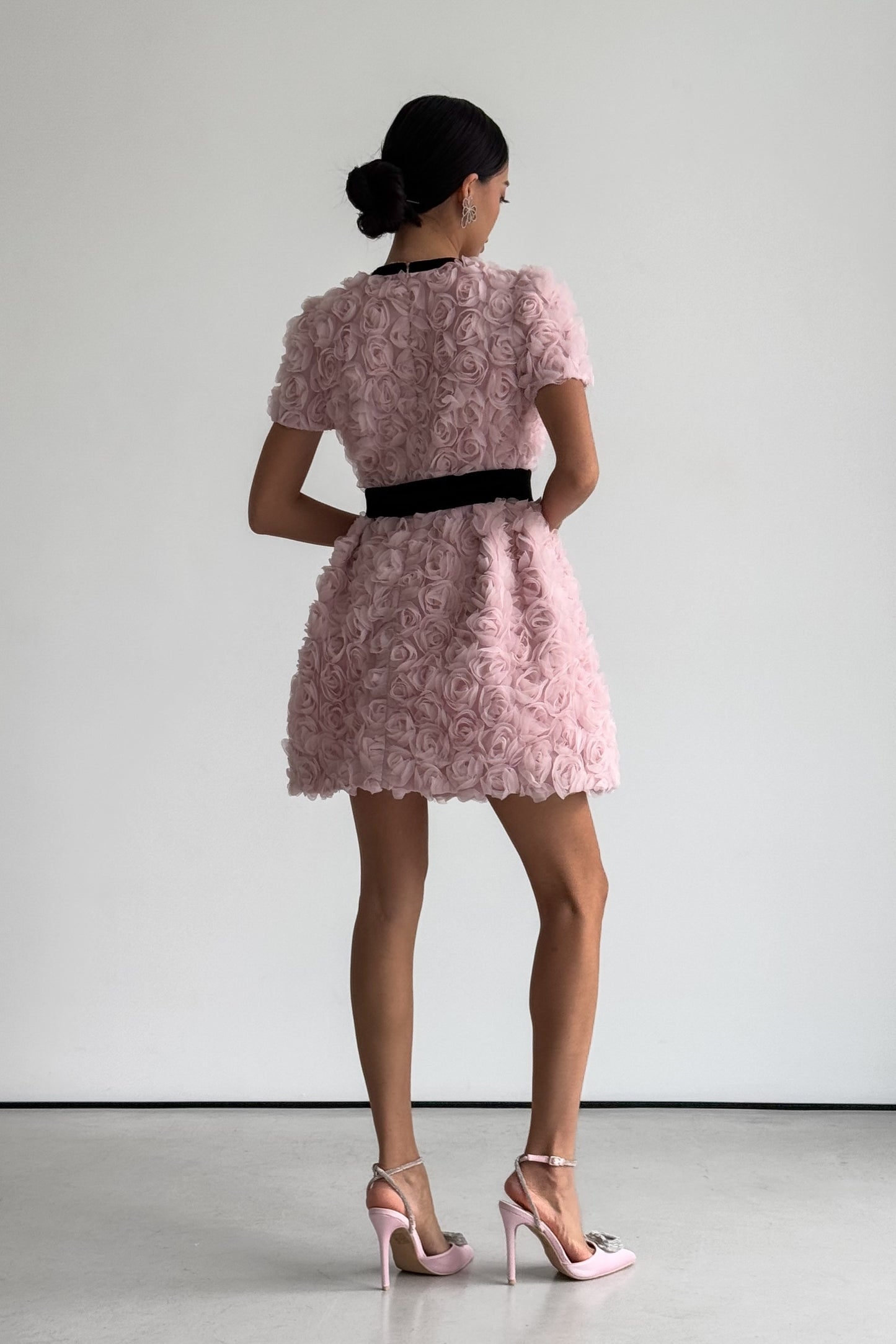 Amelia Rose Embellished V-neck Mini Dress