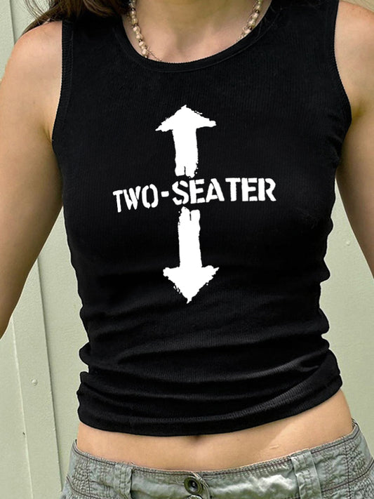 Letter Print Slim Tank Top