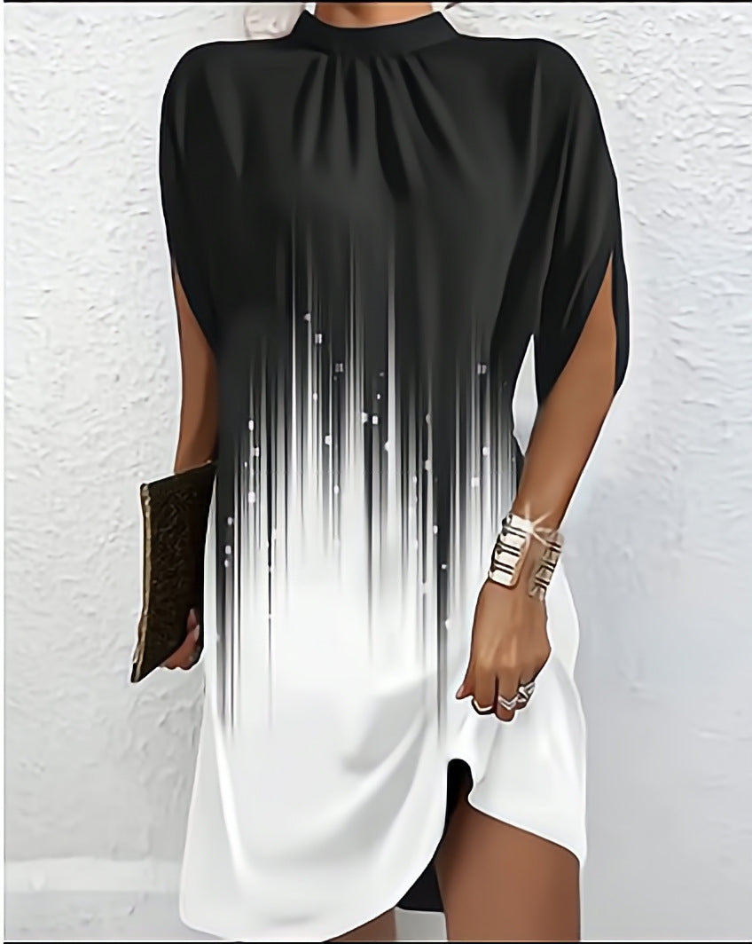Round Neck Loose Bat Sleeve Dress