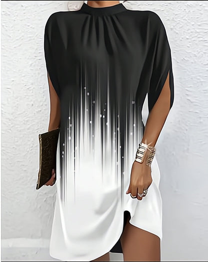 Round Neck Loose Bat Sleeve Dress