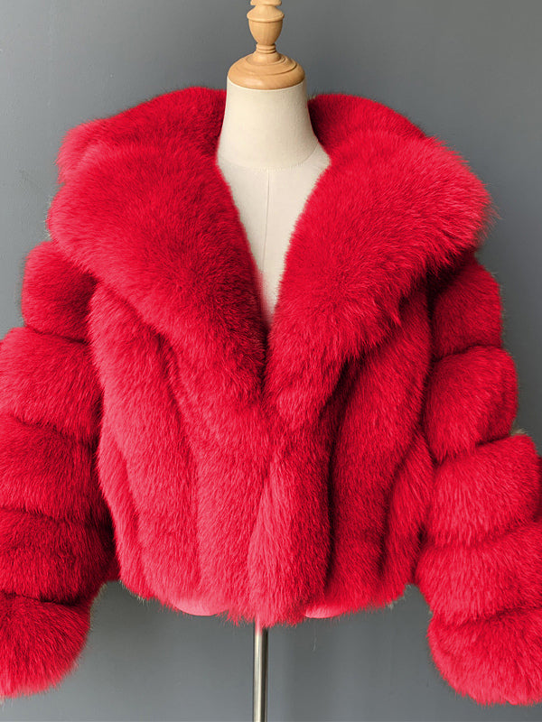 Fluffy Faux Fur Short Coat With Lapel Eco-friendly Winter Jacket For Women 2026