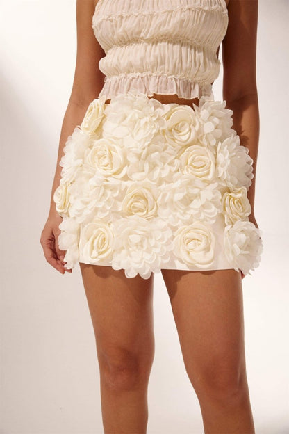 Celeste Flower Embellished Mini Skirt