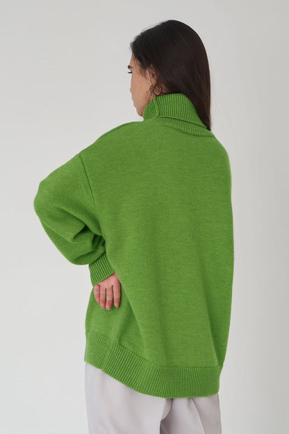Turtleneck Loose Knit Pullover Sweater