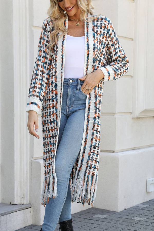 Fringed Long Cardigan Coat