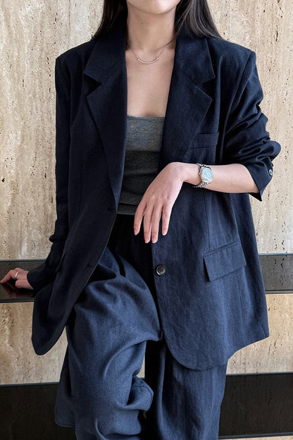 Casual Tencel Linen Suit Blazer
