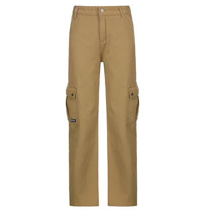 Brown Classic Vintage Cargo Jeans with Pocket