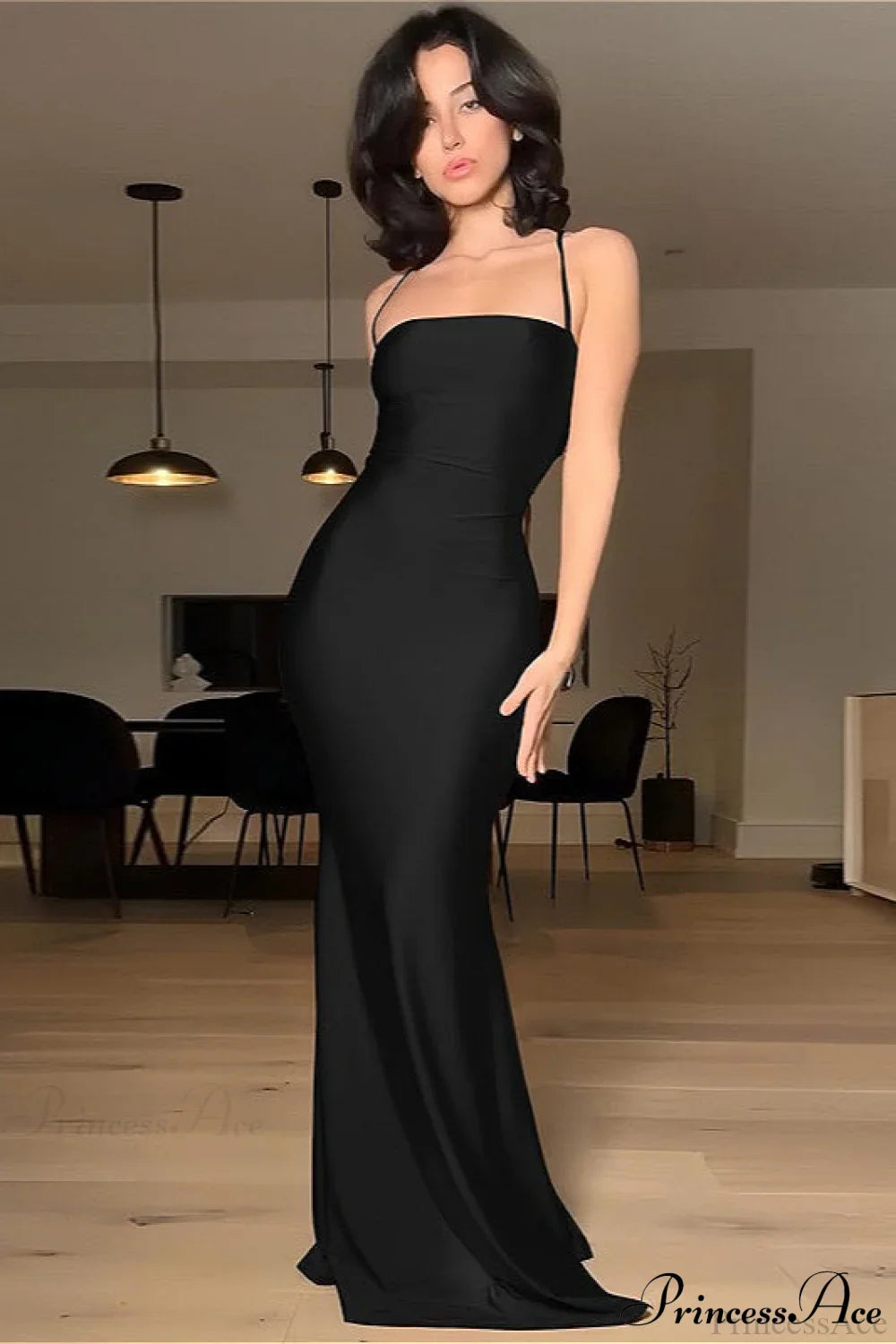 Chic Solid Cami Tube Slim Backless Maxi Dress