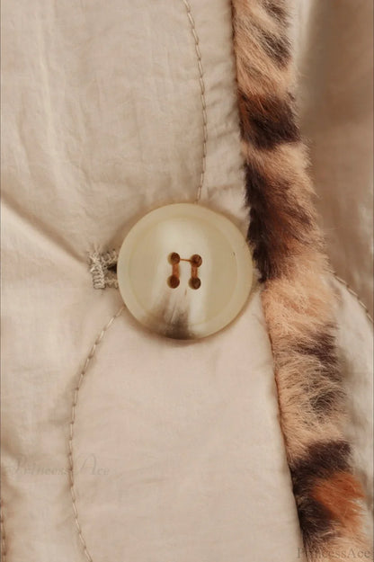 Chic Turn-Down Collar Reversible Leopard Cotton Coat