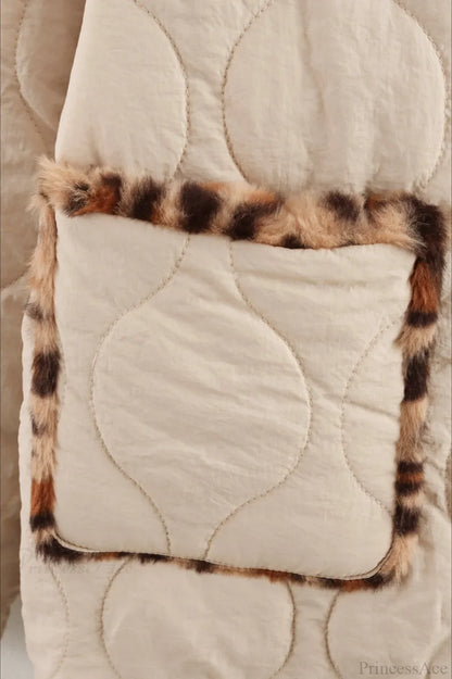 Chic Turn-Down Collar Reversible Leopard Cotton Coat