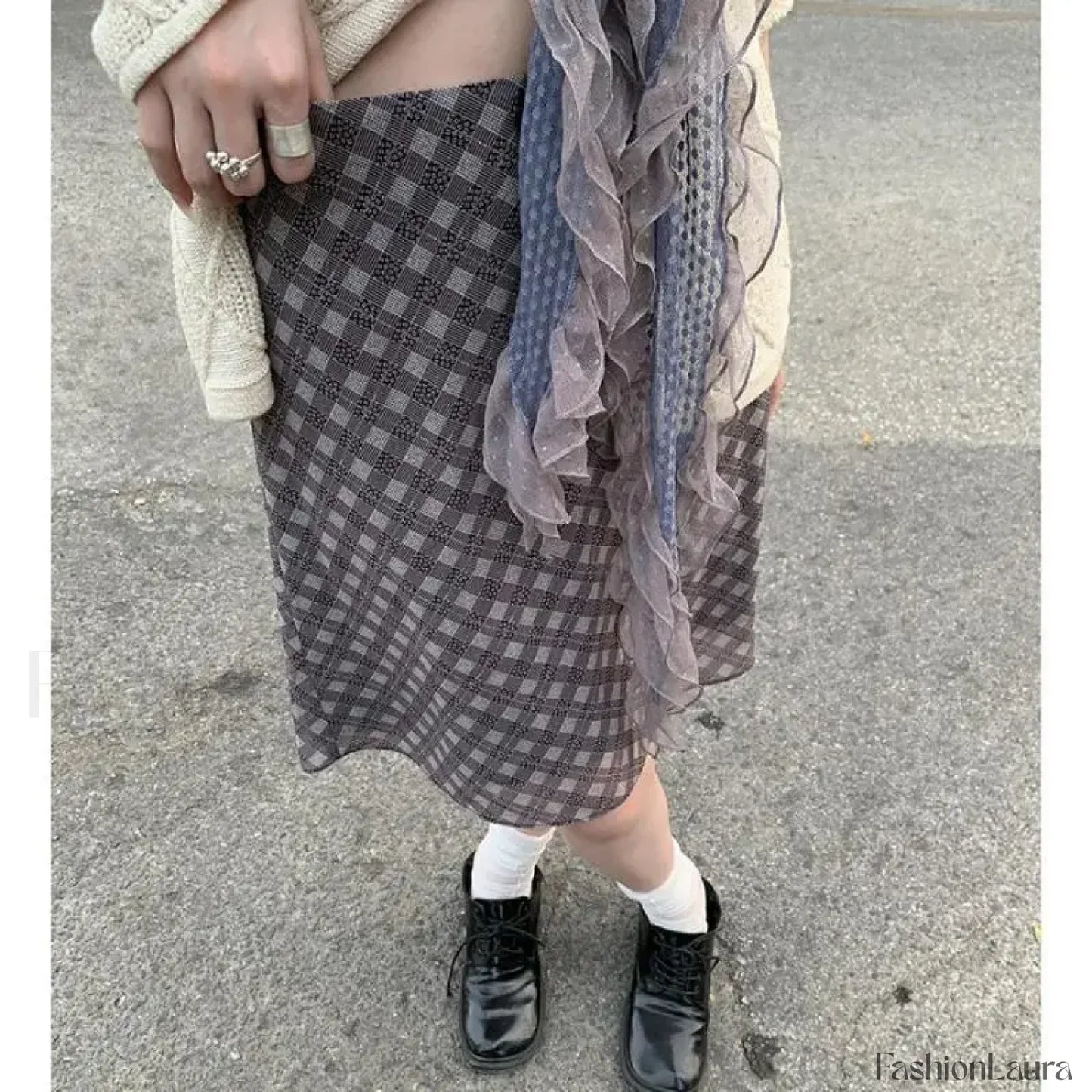 Chiffon Low Waist Patchwork Skirt