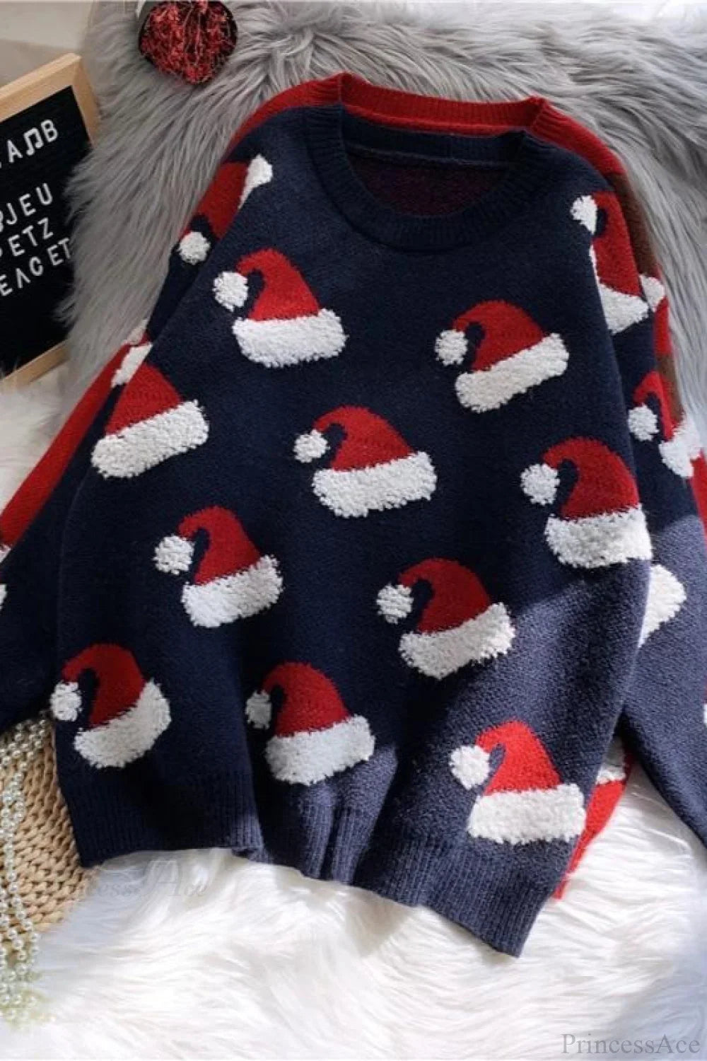 Christmas Sock Snowflake Loose Sweater