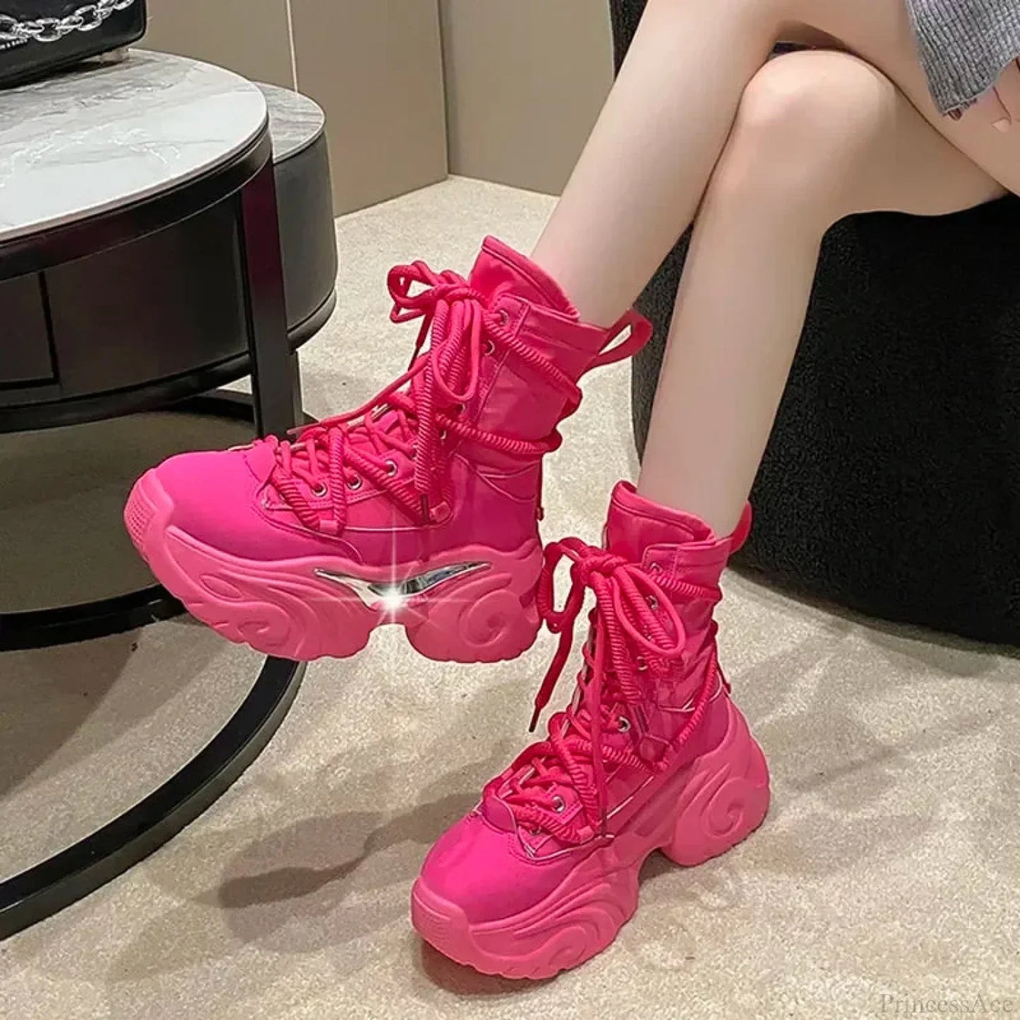 Chunky Elevated Lace Up Rebel Gothic Boot