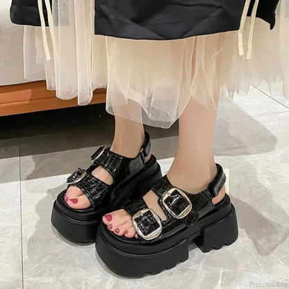 Chunky Sole Gothic Clasp Sandal