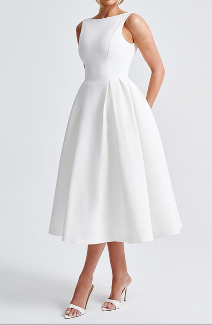 Alejandra Midi Dress-Ivory